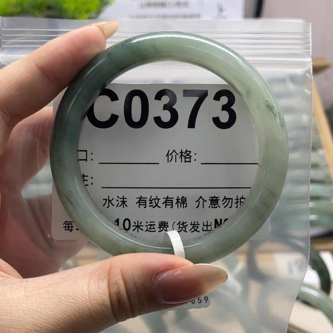 石英质玉（天山翠）手镯未镶嵌373