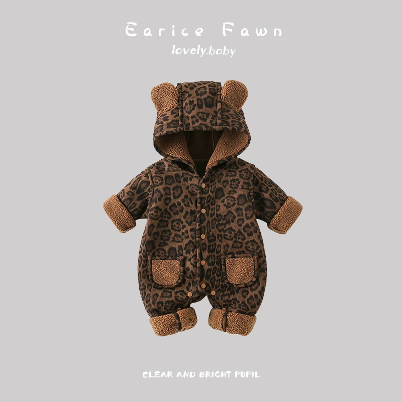 DD婴儿衣服冬季宝宝超萌连体衣满月百天爬爬服外出可爱加棉加厚棉