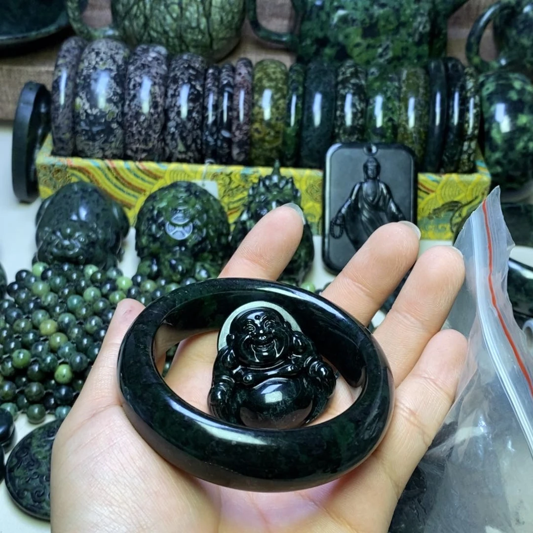 未镶嵌蛇纹石玉手链锦*琛