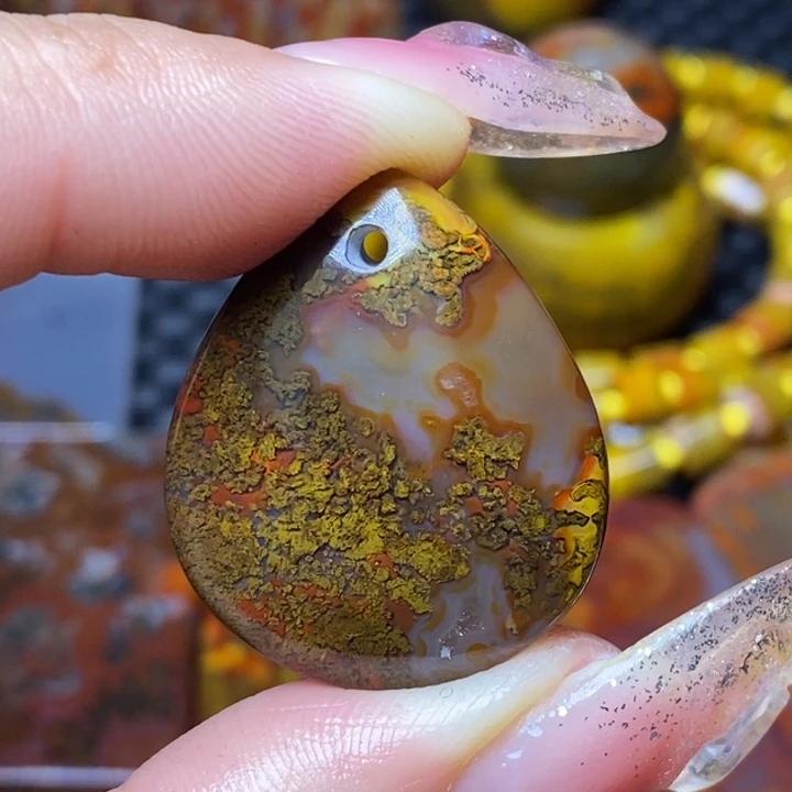 玛瑙/玉髓颈饰足银镀金镶嵌