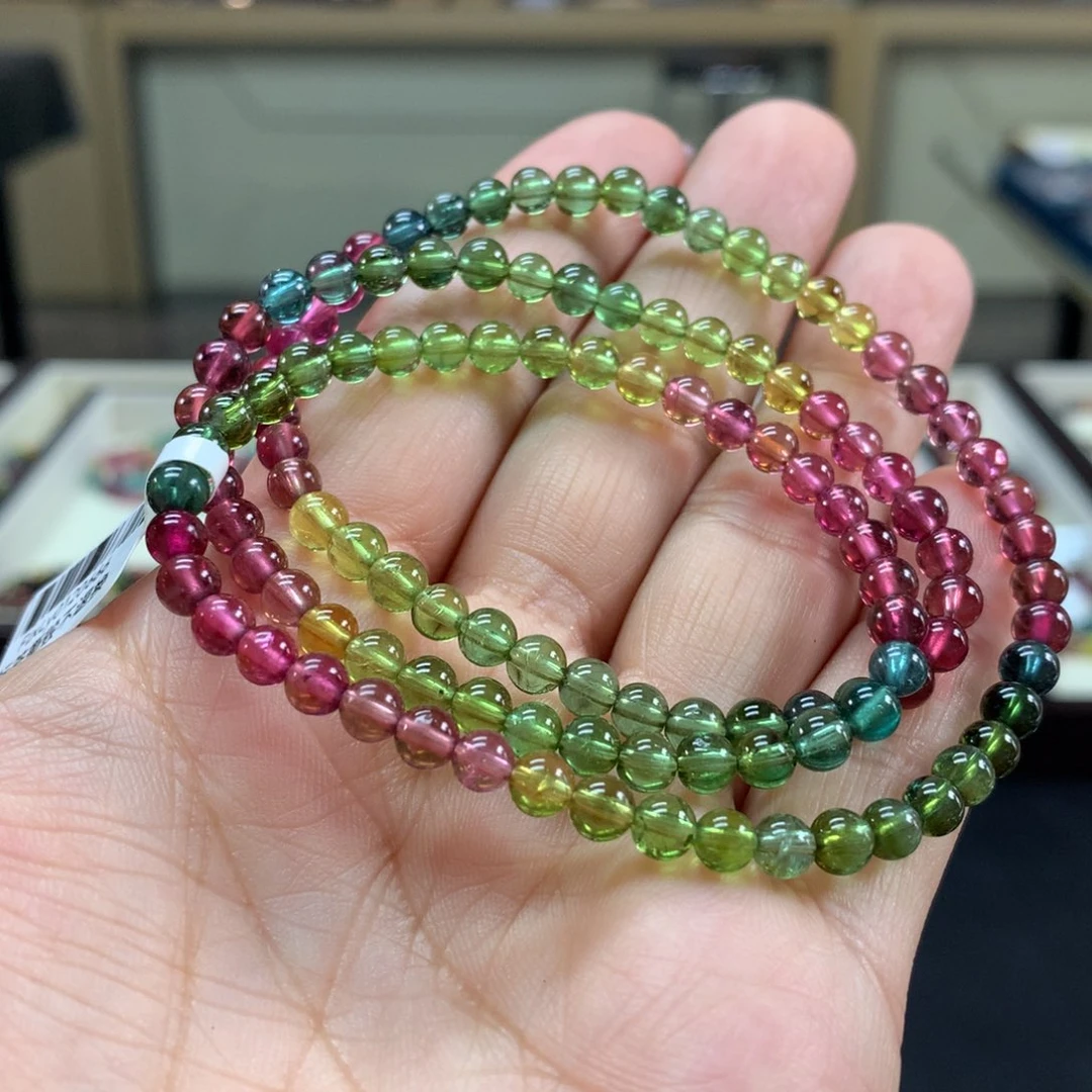 碧玺手链未镶嵌小*油手链4.8毫米左右