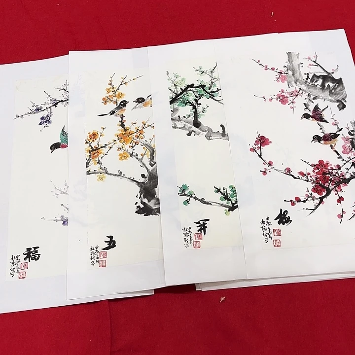 Z***x国画花鸟等图案四张