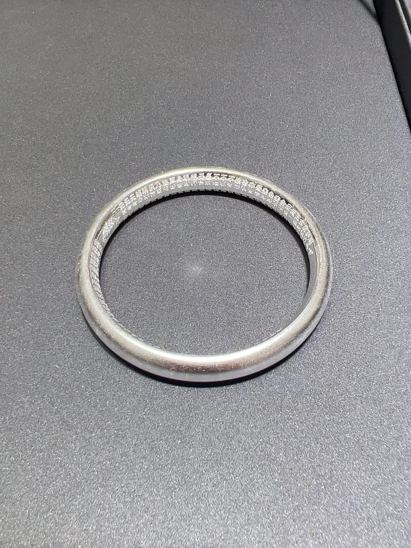 足银手镯 足银999.9古法泥鳅背心经闭口手镯28g