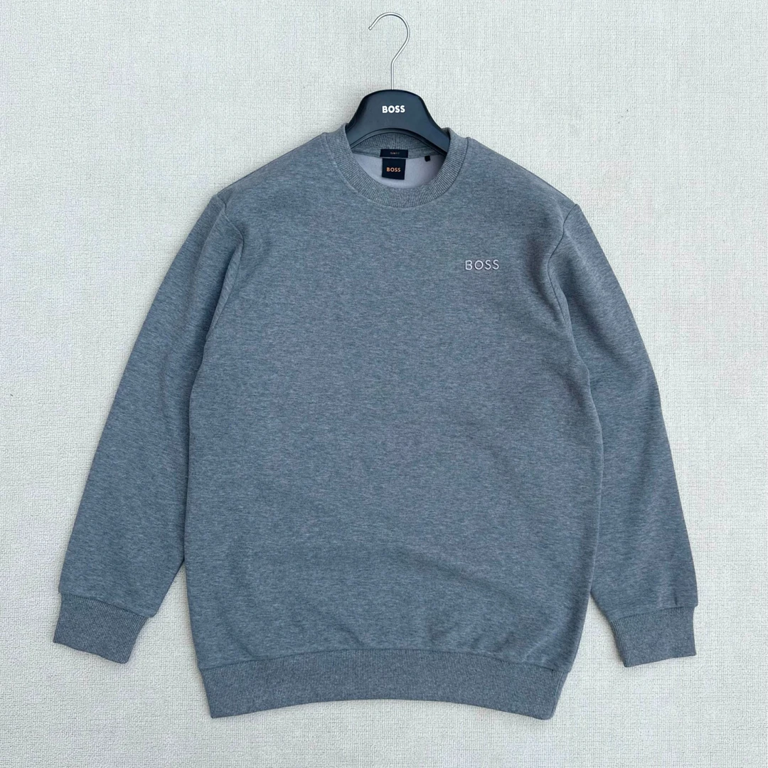 BOSS/德绒系列/提花毛呢纹/刺绣logo标/圆领卫衣（卡码拍大)