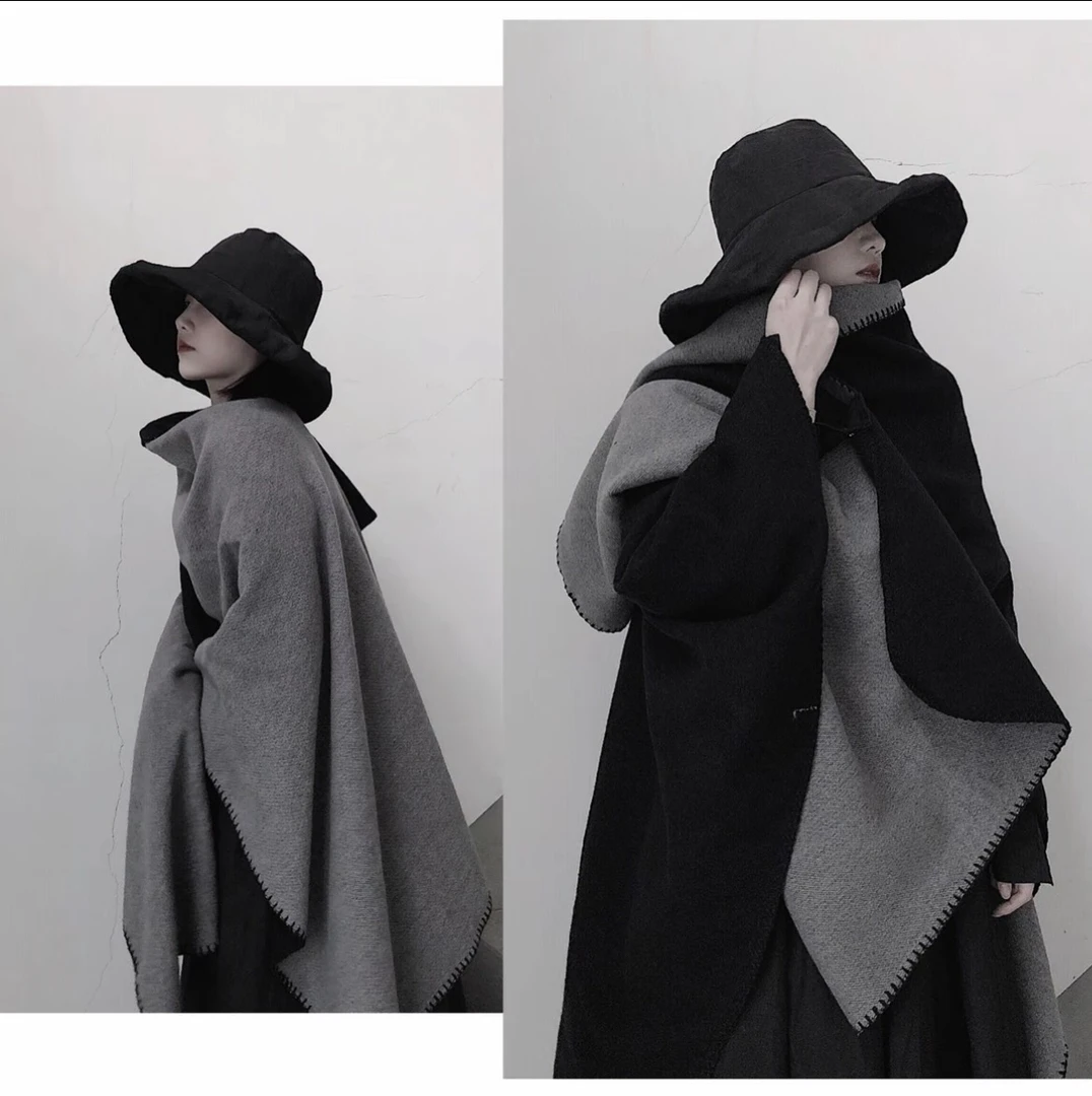 【ICELAND冰岛】秋冬原创暗黑风披肩2025新款高级旅游空调斗篷T108