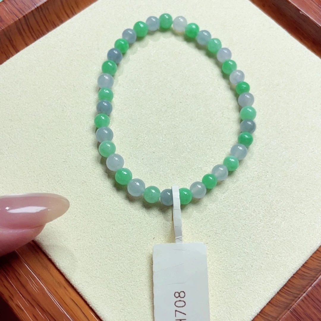 翡翠未镶嵌手链天然缅甸翡翠A货卡5.2