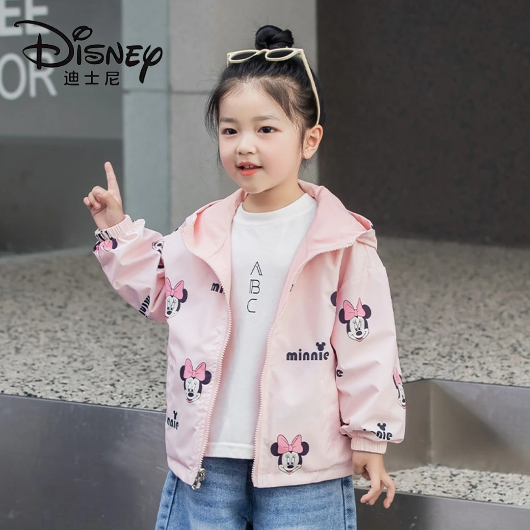 迪士尼2024新款春秋款时尚儿童外套洋气宝宝韩版印花201