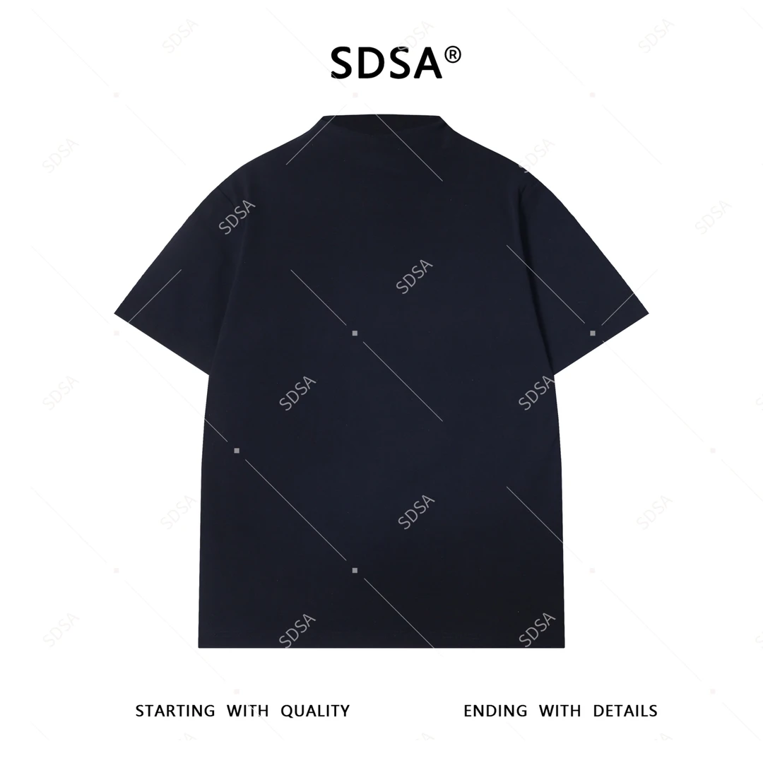 夏季高级感新款男士净版纯色交叉立领短袖T恤百搭简约休闲上衣