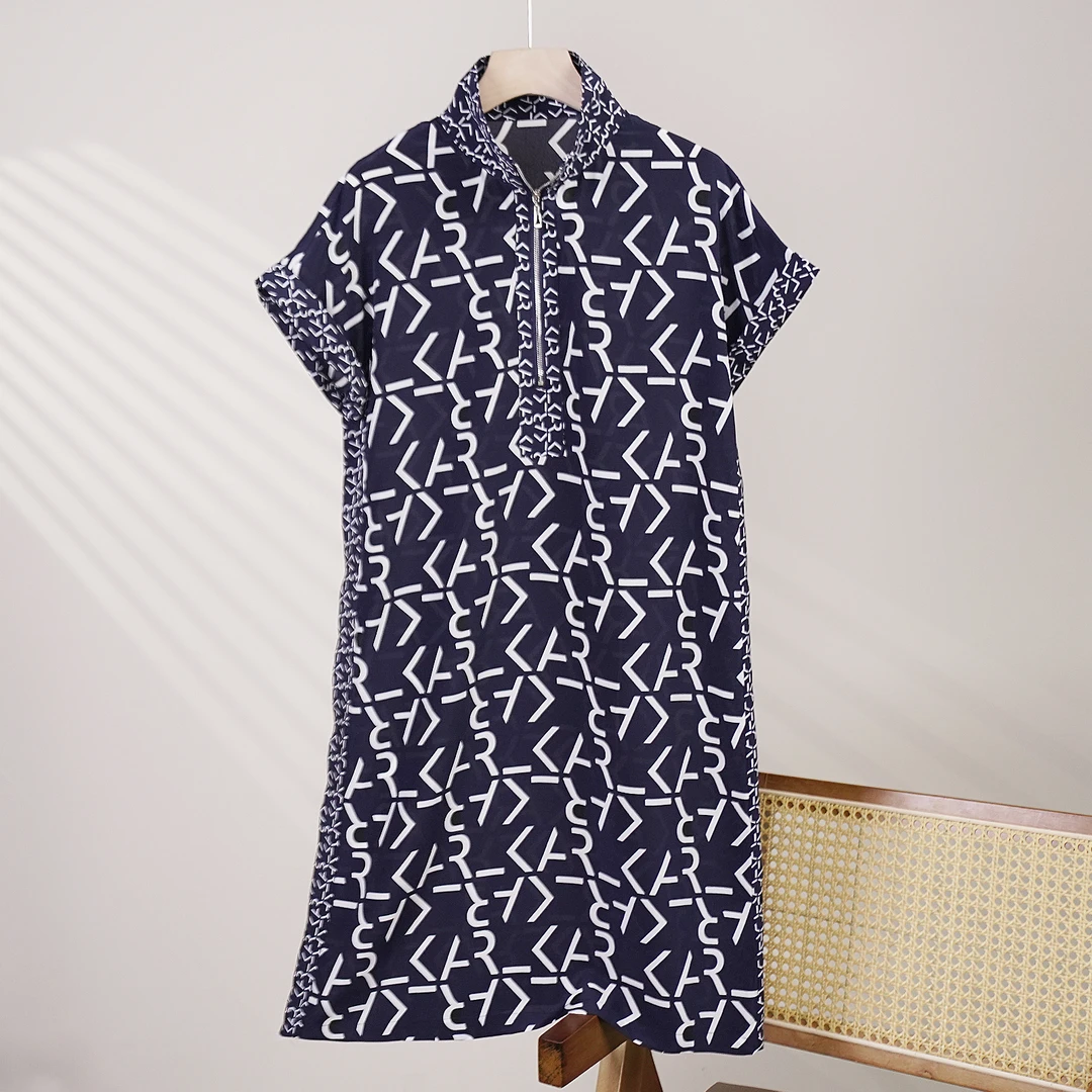 90%桑蚕丝宽松连衣裙百搭气质轻奢花色显瘦时尚 4022