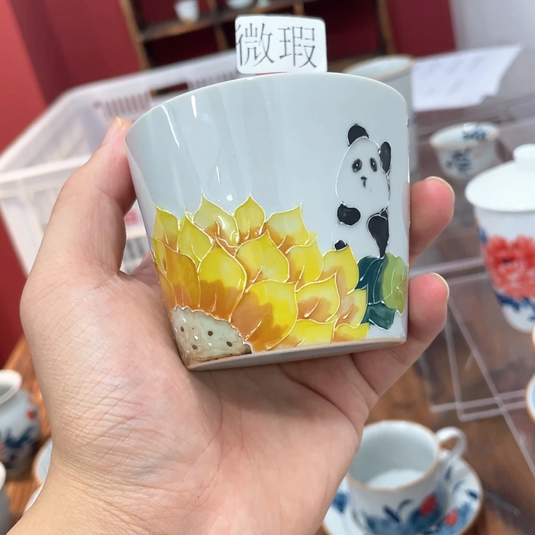 釉下手绘茶具微瑕直播间