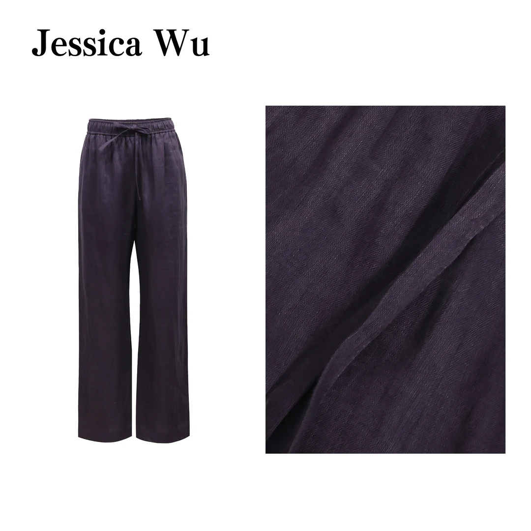 JESSICA WU宝藏亚麻裤~老钱慵懒松弛感夏日舒适透气休闲阔腿裤