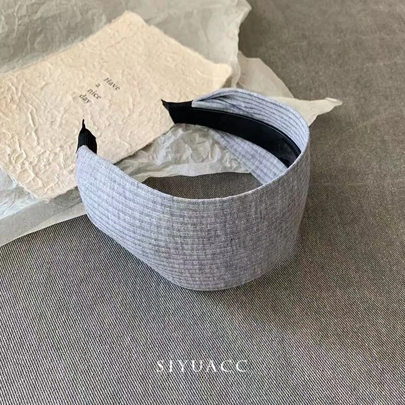 法式针织抗条宽边发箍纯色高颅顶头饰头箍