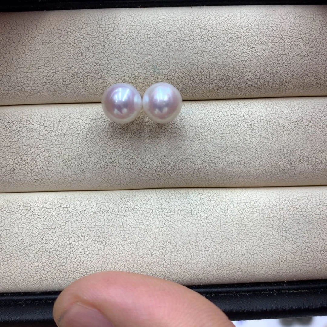 淡水珍珠耳饰18K金镶嵌心**然