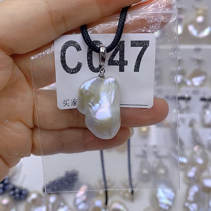 淡水珍珠银S925镶嵌颈饰