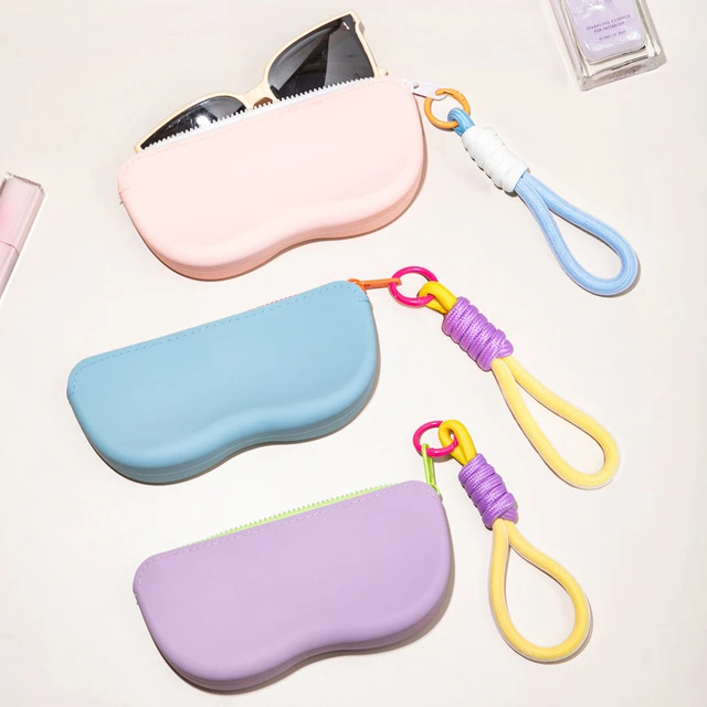 糖果撞色眼镜袋旅行便携墨镜太阳镜保护套收纳包手提硅胶眼镜盒