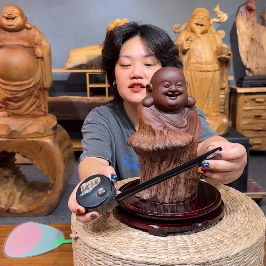 木娑罗木弥勒佛带转盘