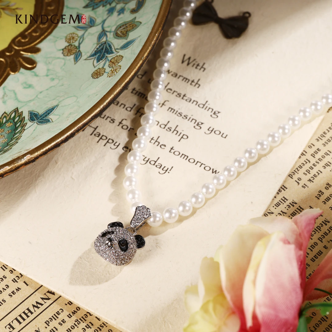 铜合金仿珍珠项链 【RUCHINE】美·小熊猫项链（40cm） AU45XKKC-28589