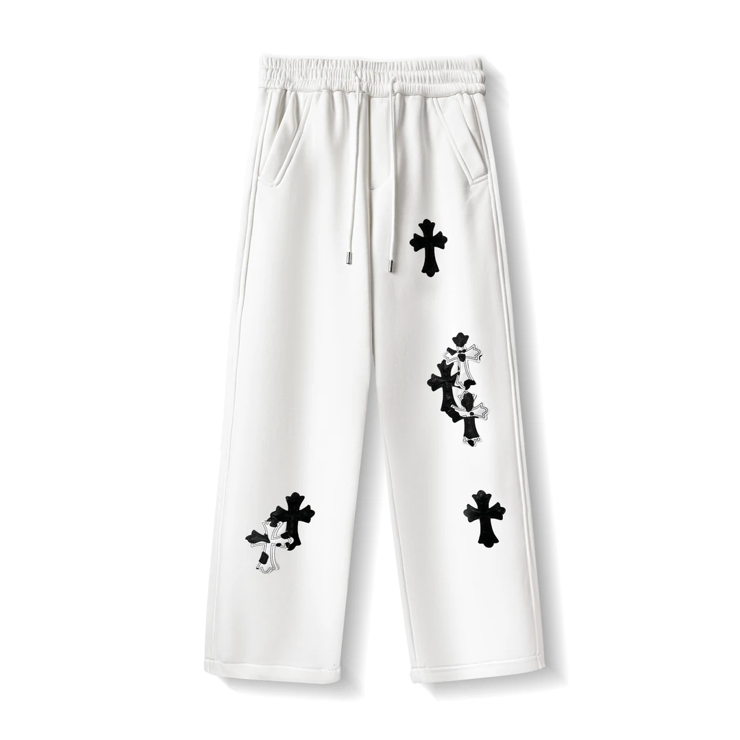 嫱哥-C92-2025春夏新款时尚贴皮直筒休闲长裤裤子休闲裤运动阔腿