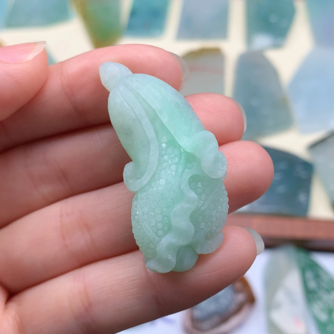 定制翡翠未镶嵌天然缅甸翡翠包抛光