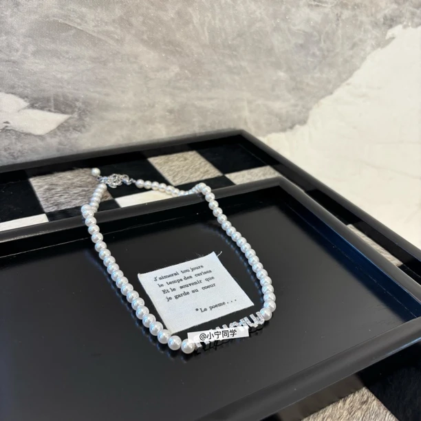 铜合金仿珍珠项链 字母zz项链-XL2344