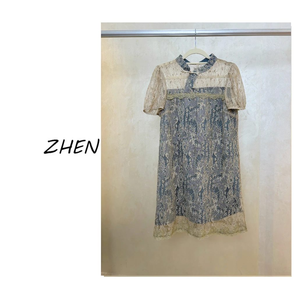 【ZHEN】25K00778 2025新款时尚气质修身显瘦小众设计连衣裙女