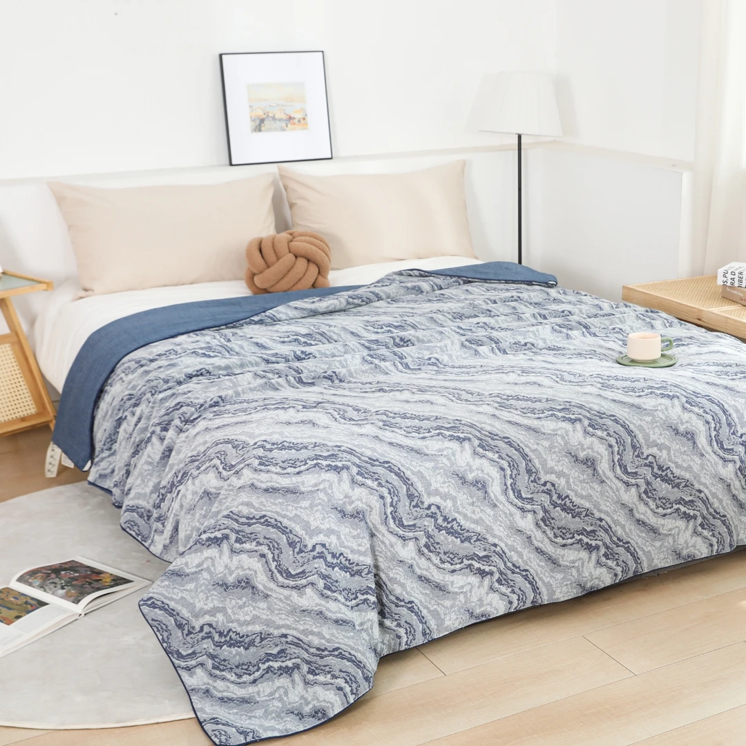 【后海-蓝】150*200cm高端亲肤舒适柔软轻奢被子双面可用