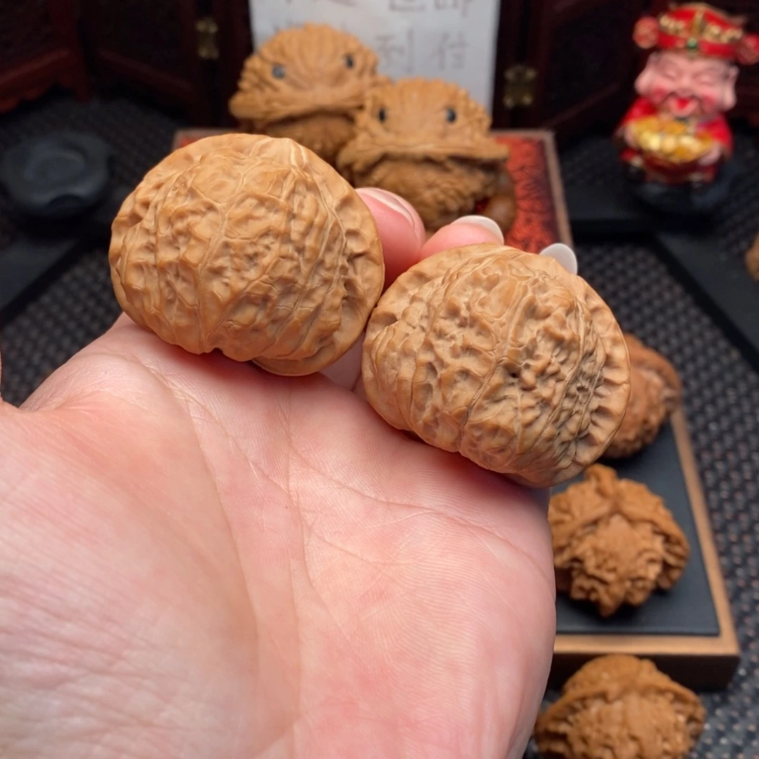 文玩核桃把件全品白茬南瓜墩44.5尺