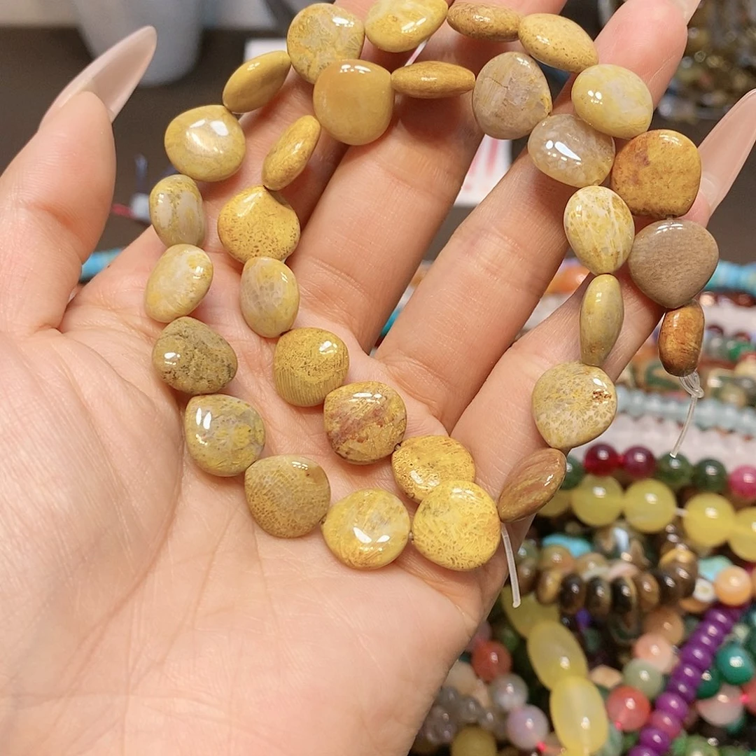 玛瑙/玉髓散珠12mm爱心一条