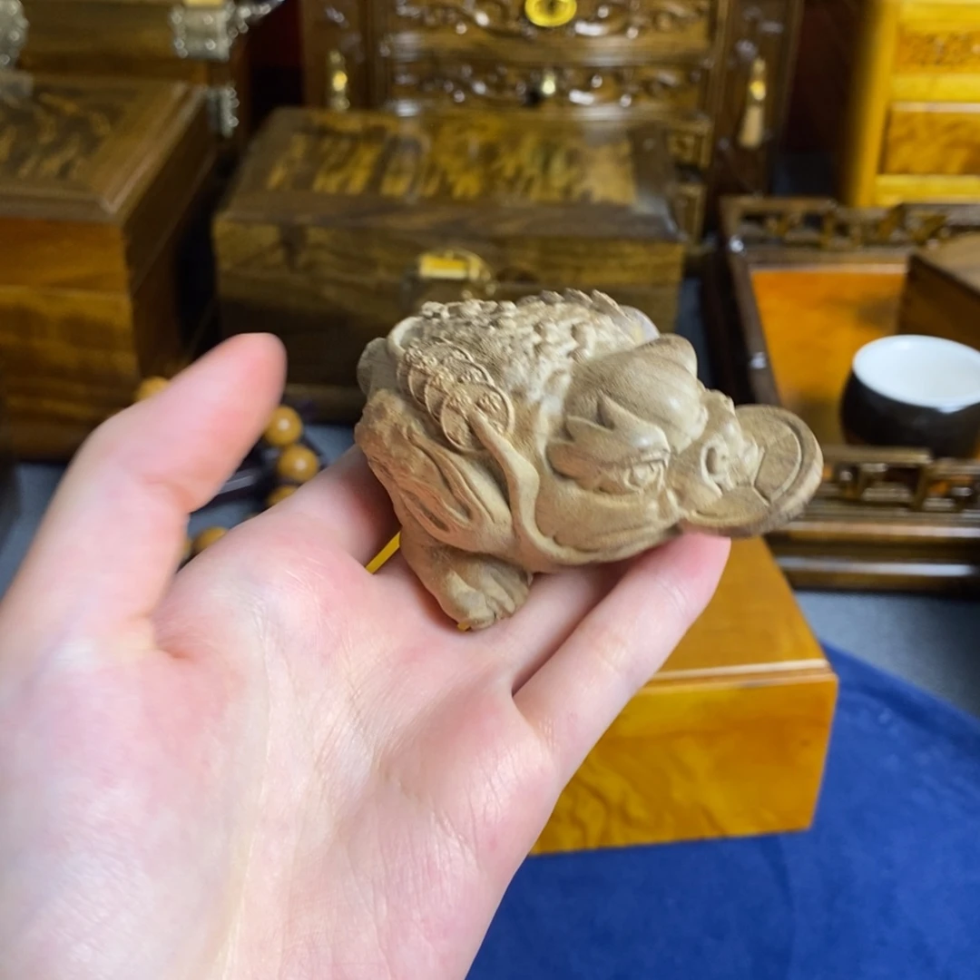 金丝楠小叶桢楠 金蟾手把件