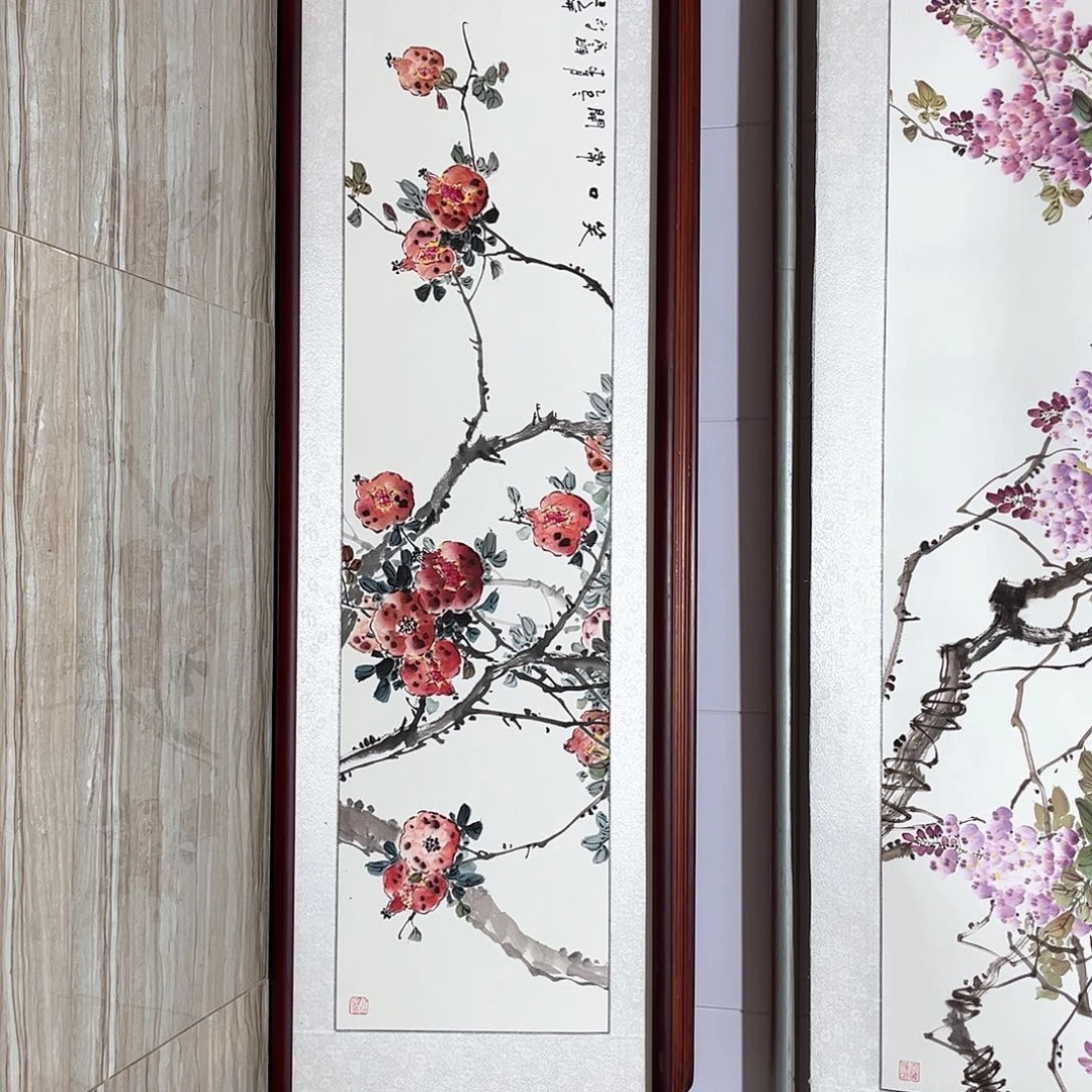 国画书画作品带框163×48
