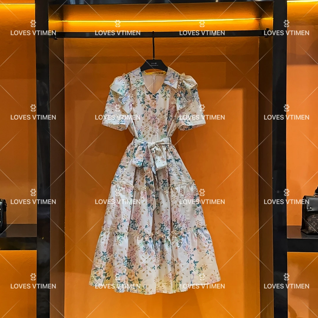 【vian专属】夏季碎花设计师款气质显瘦百搭高级感连衣裙L-A947