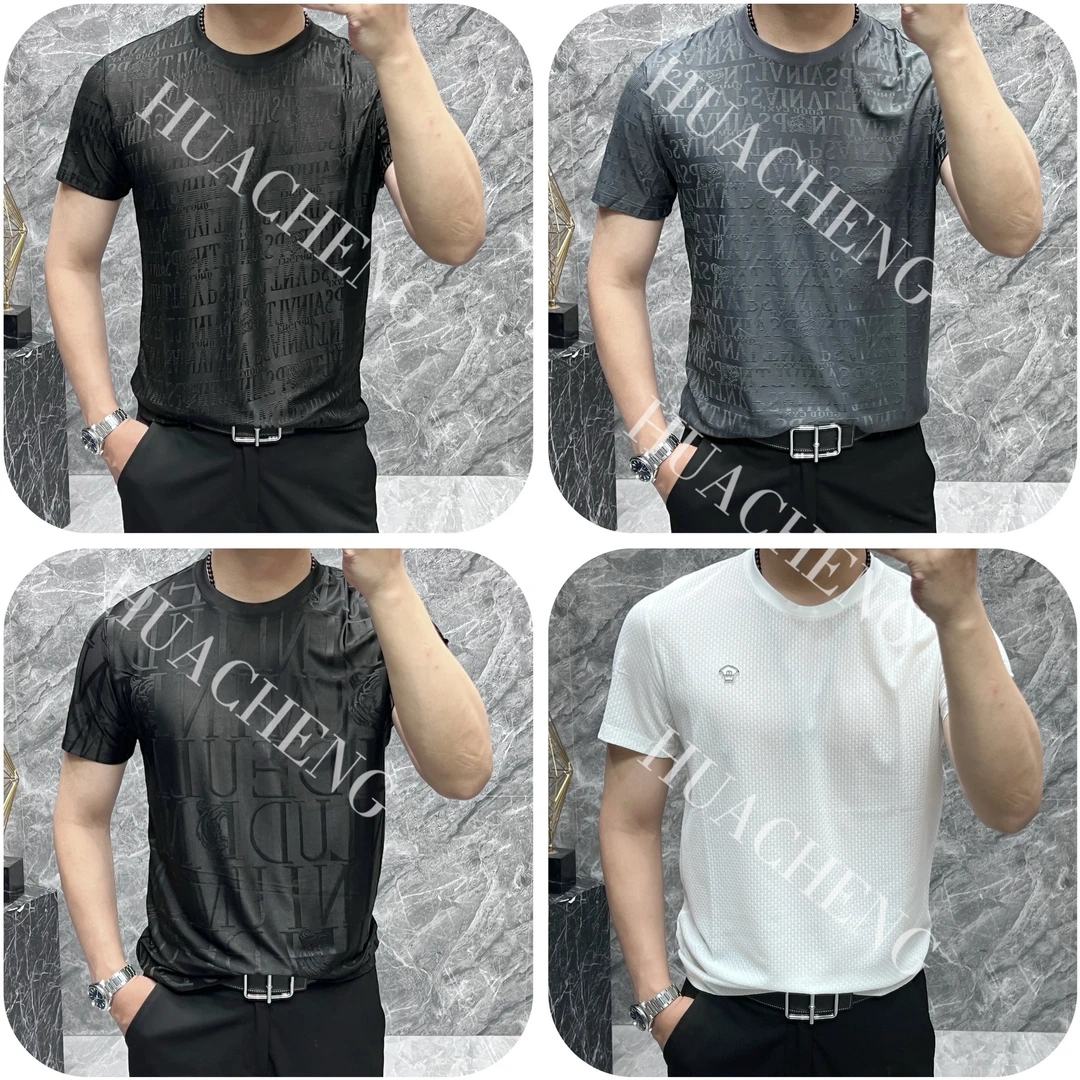 【HUACHENG】男士夏季冰霜科技透气个性时尚百搭款圆领短袖