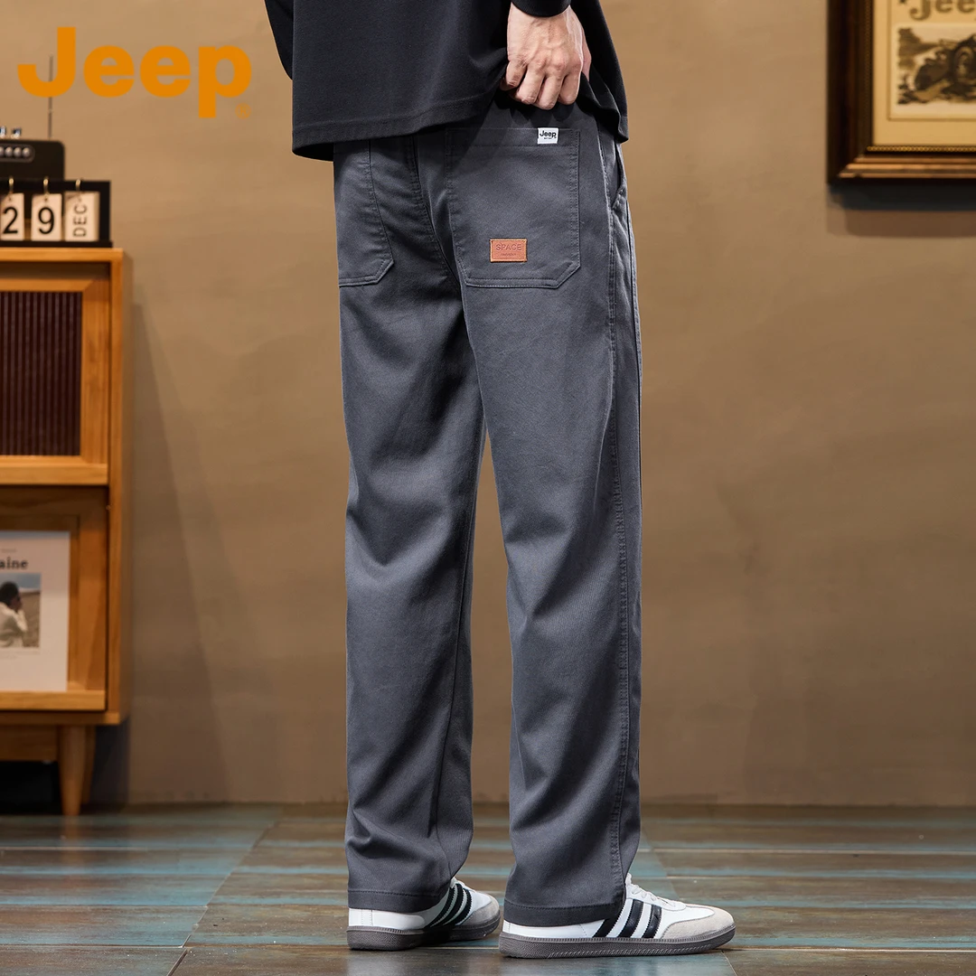 JEEP吉普灰色高级休闲裤男款2025春秋季新款美式运动宽松直筒裤子