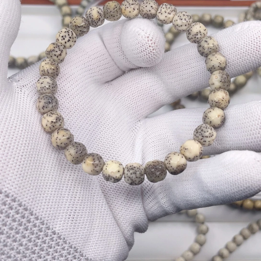 手串星月菩提糯冰半玉化8改无相单圈