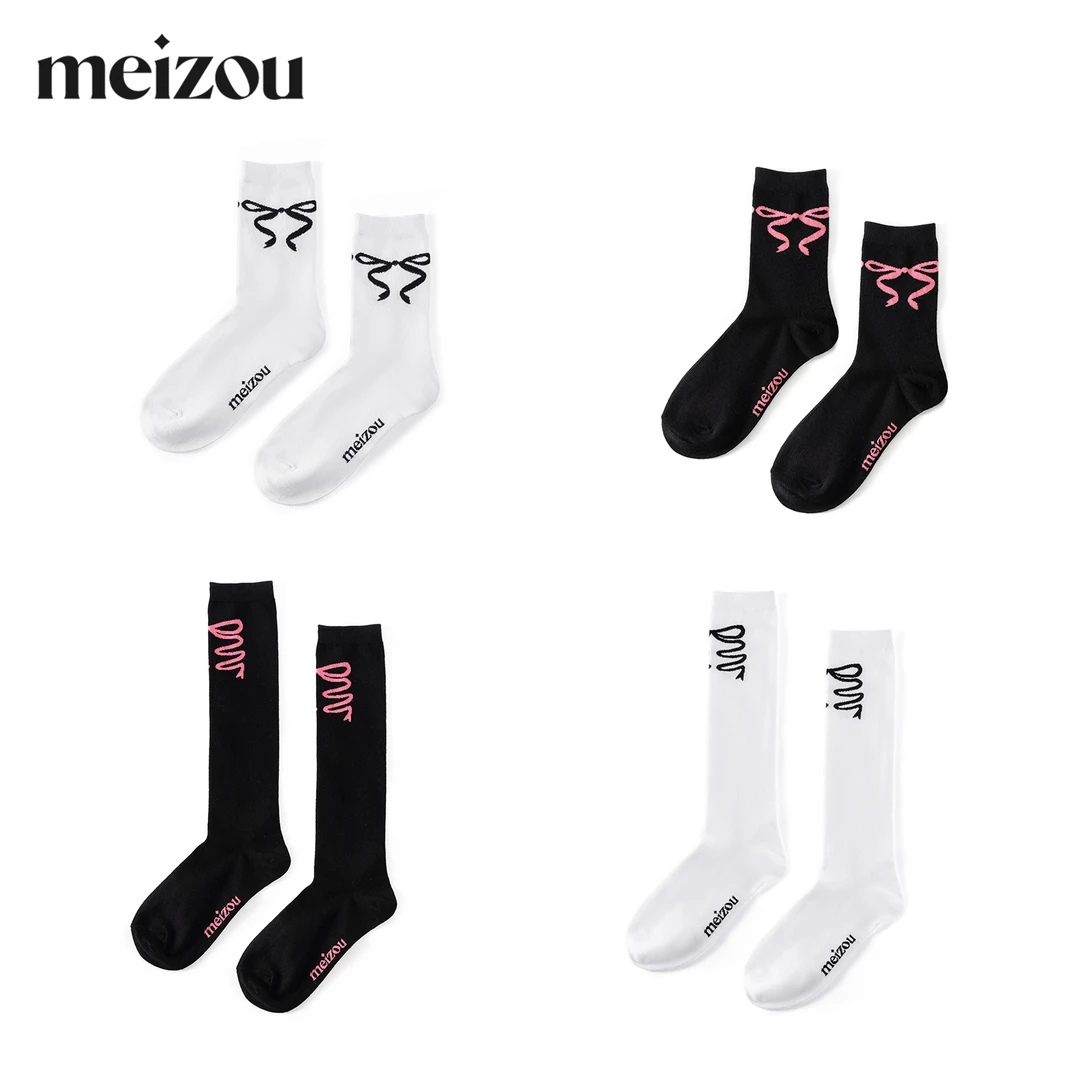 meizou/魅奏“蝴蝶效应”时尚休闲百搭透气中筒袜7101-710