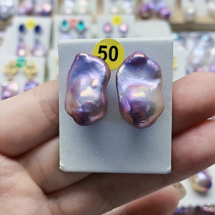 银S925镶嵌耳饰淡水珍珠小*孩