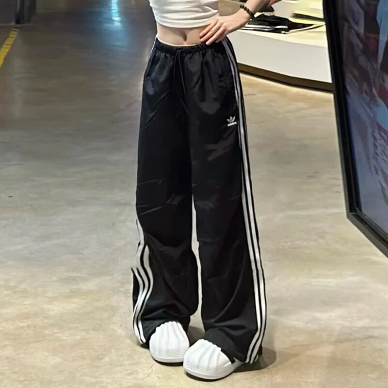 adidas/阿迪达斯三叶草女裤 2025秋季新款运动裤阔脚休闲裤长裤子