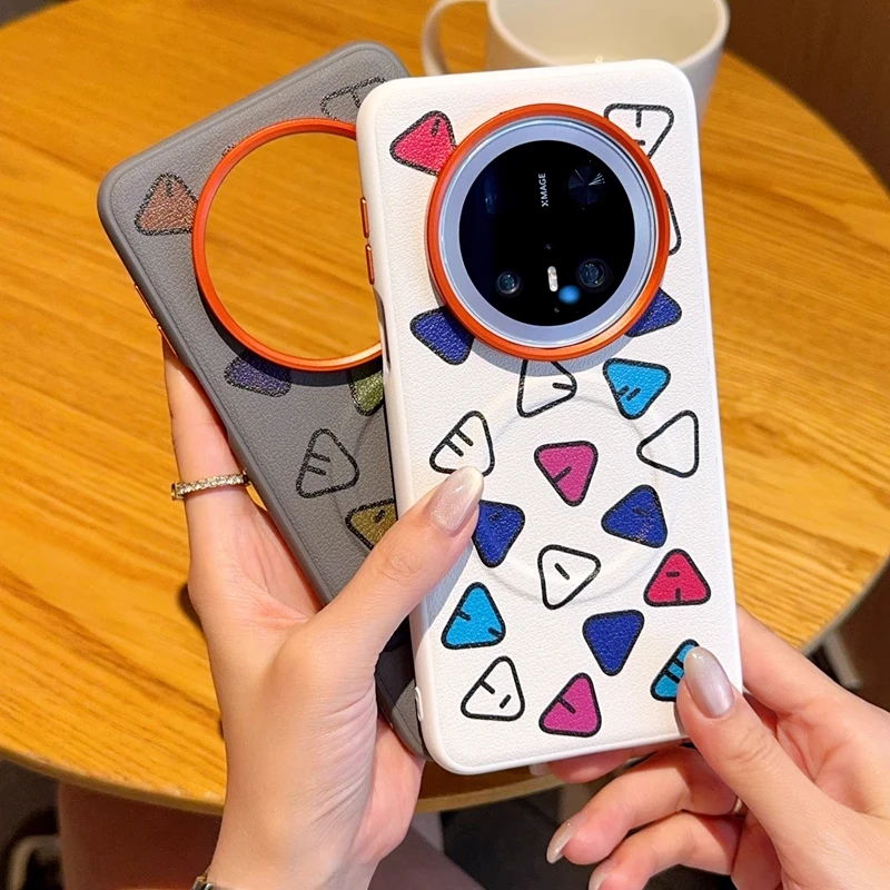 适用华为Mate70商务手机壳华为Mate70pro/pro+形状磁吸潮牌情侣70