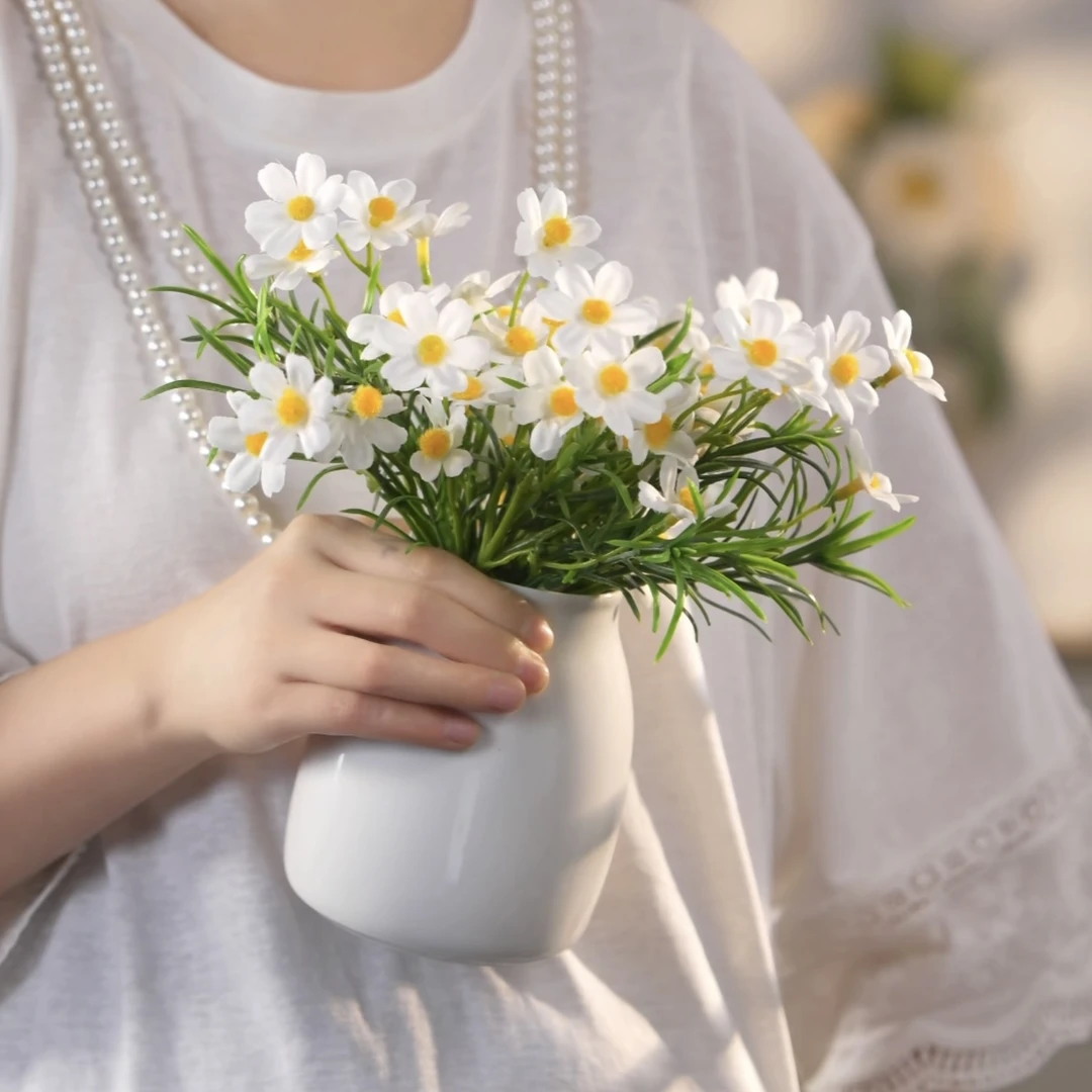 雏菊仿真花 茶几花 小野花 餐桌花 绢布材质 仿真花