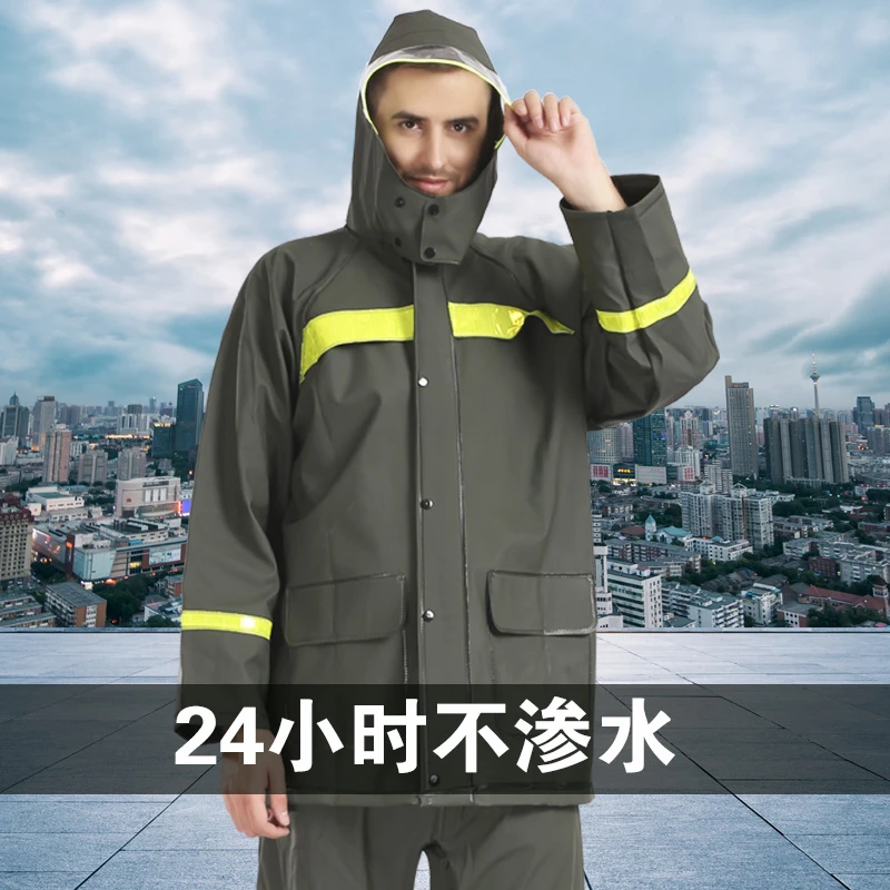 加厚针织布雨衣套装防大雨防暴雨全身外卖骑行钓鱼专用防水服