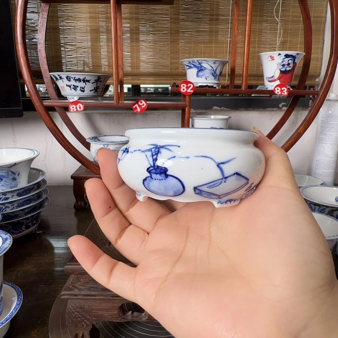 墨奈手绘陶瓷花盆