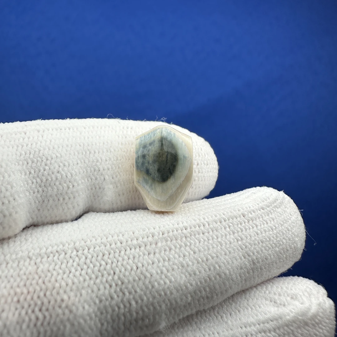 G1449天然猛犸 带皮鲨鱼背三通9.9*14.6mm一物一图 假一罚十