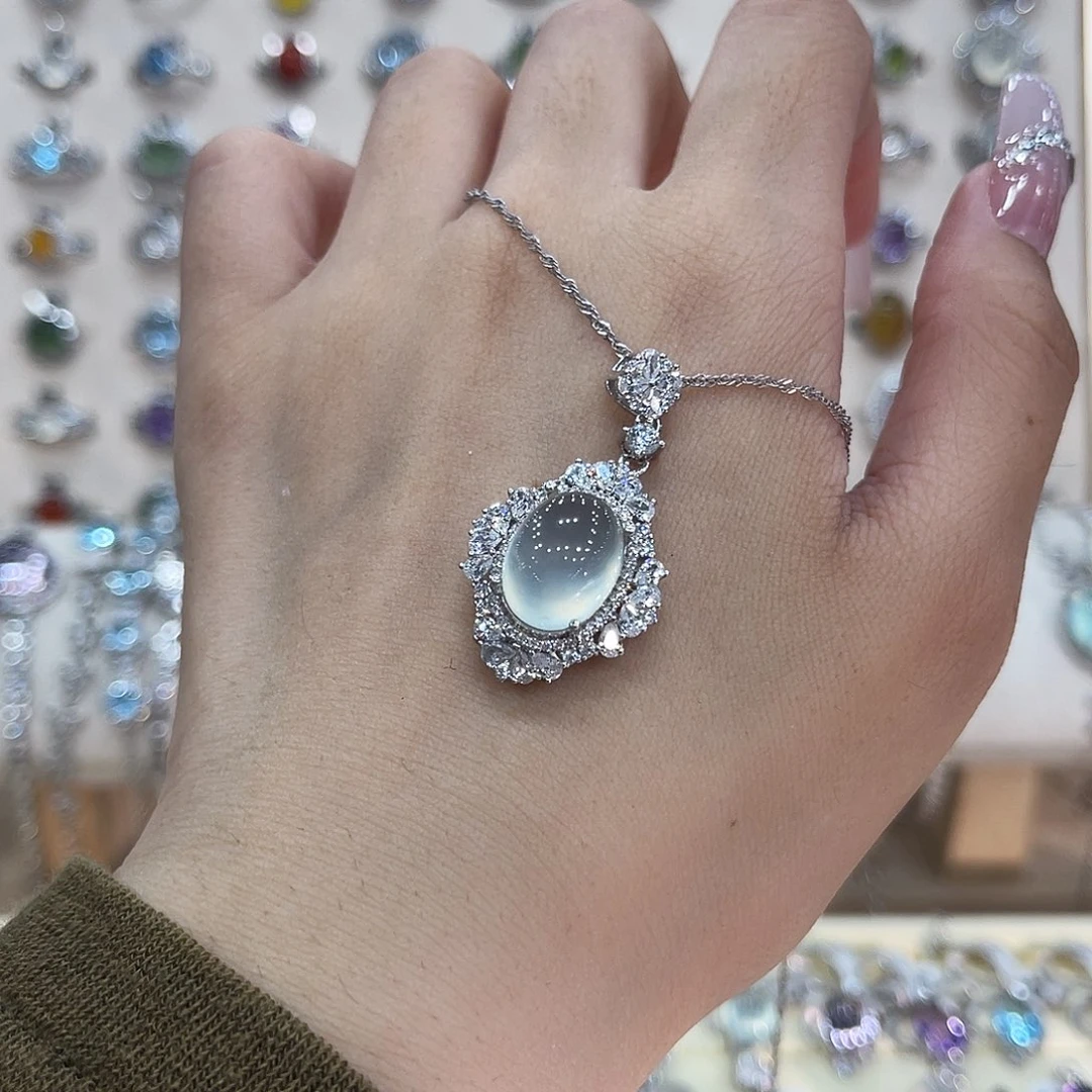 岫玉银S925镶嵌吊坠要***）