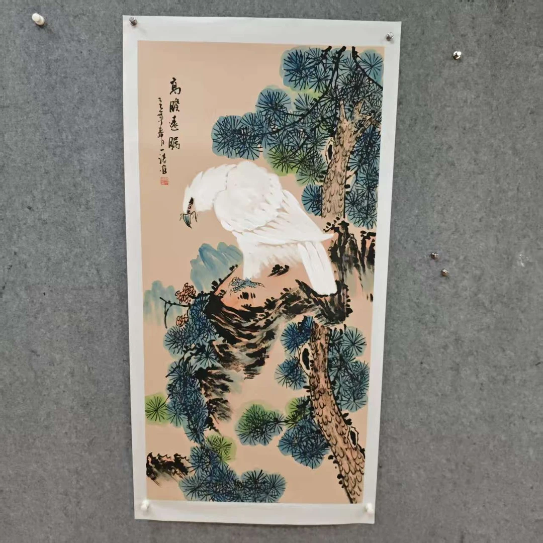 吴一诺8平尺鹰系列画作