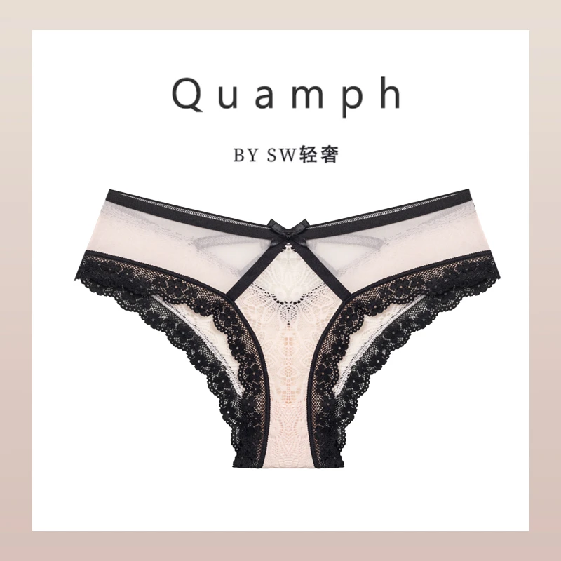 趣安芬性感蕾丝内裤女轻薄舒适纯棉档透气纯欲美臀法式无痕三角裤