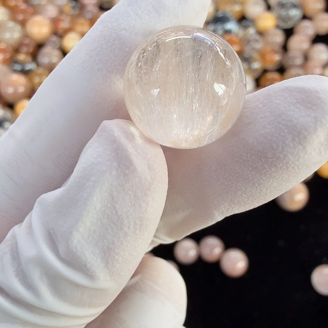 兔毛15mm打孔定制不退换未镶嵌水晶焦***糖