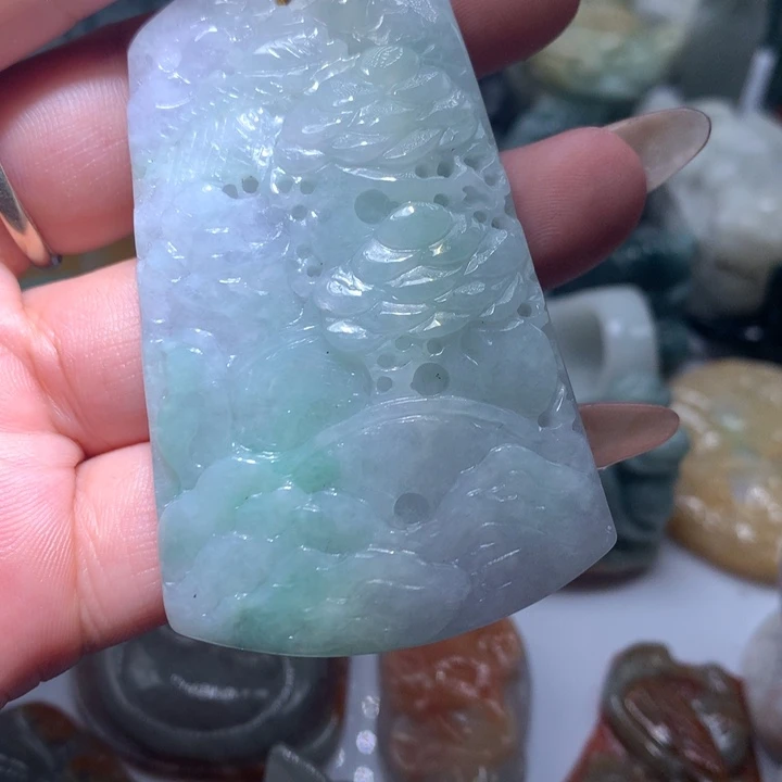 翡翠未镶嵌颈饰保真天然A货翡翠