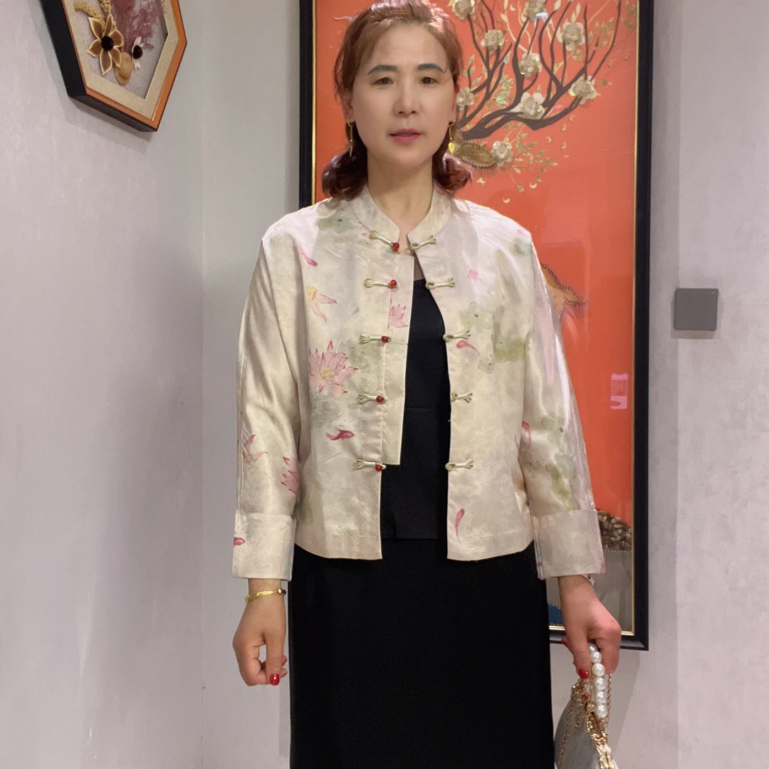 392【巧姐专属】新款网红双面中国风荷塘月色减龄外套