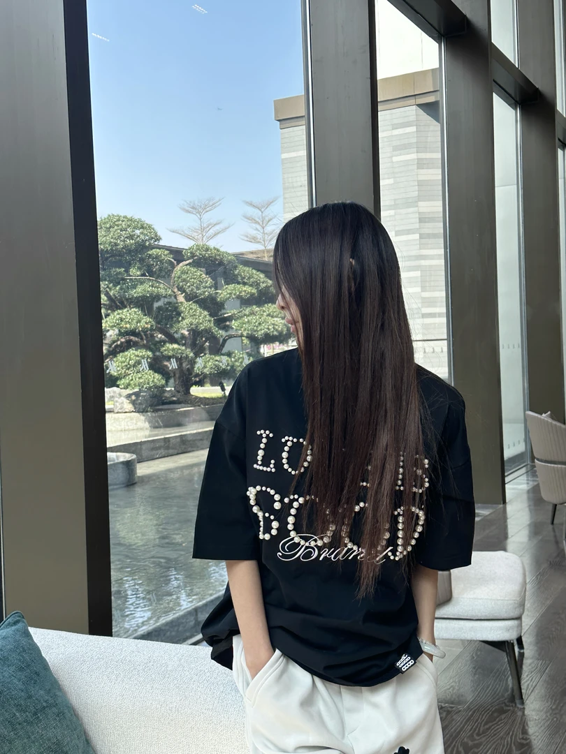 【威少专属】55003新款男女情侣同款高克重【经典珍珠款短袖】时尚