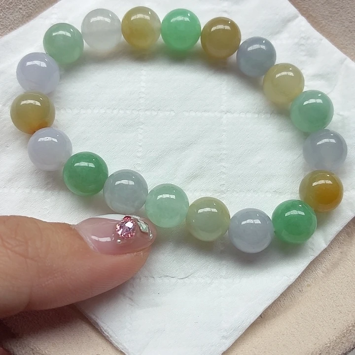 翡翠未镶嵌手链天然缅甸翡翠A货卡10